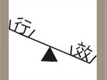 【一个天平左边是行字右边是效字答案是什么?】