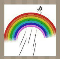 看图猜成语：一道彩虹和一个气字答案是什么