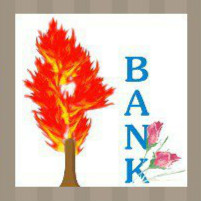 看图猜成语：一棵火树和一朵花旁边写着BANK答案是什么