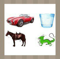 看图猜成语：一辆汽车一杯水一匹马一条龙答案是什么